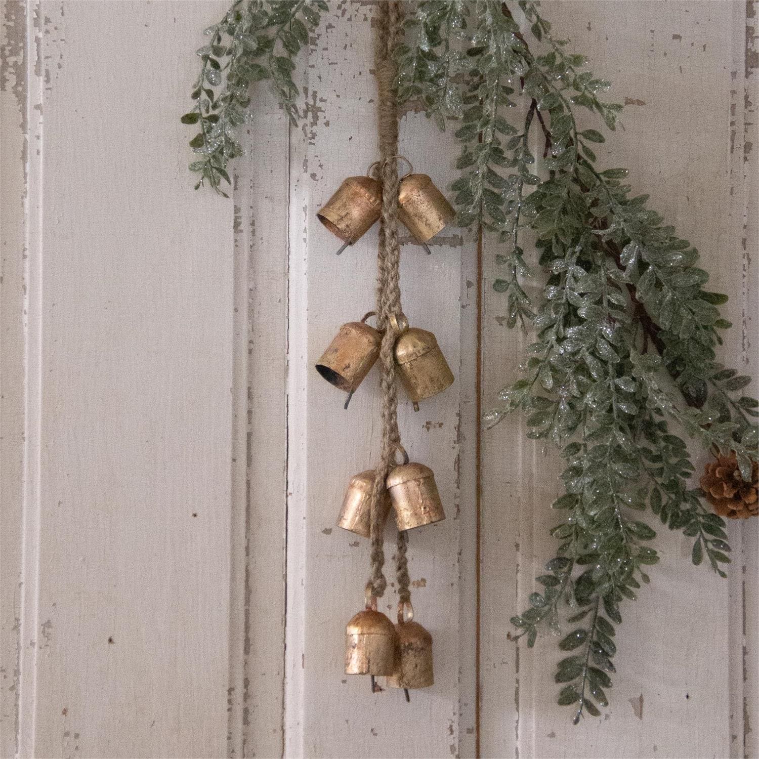 Four Small Brass Bell Hang On Stock Photo 1206522796
