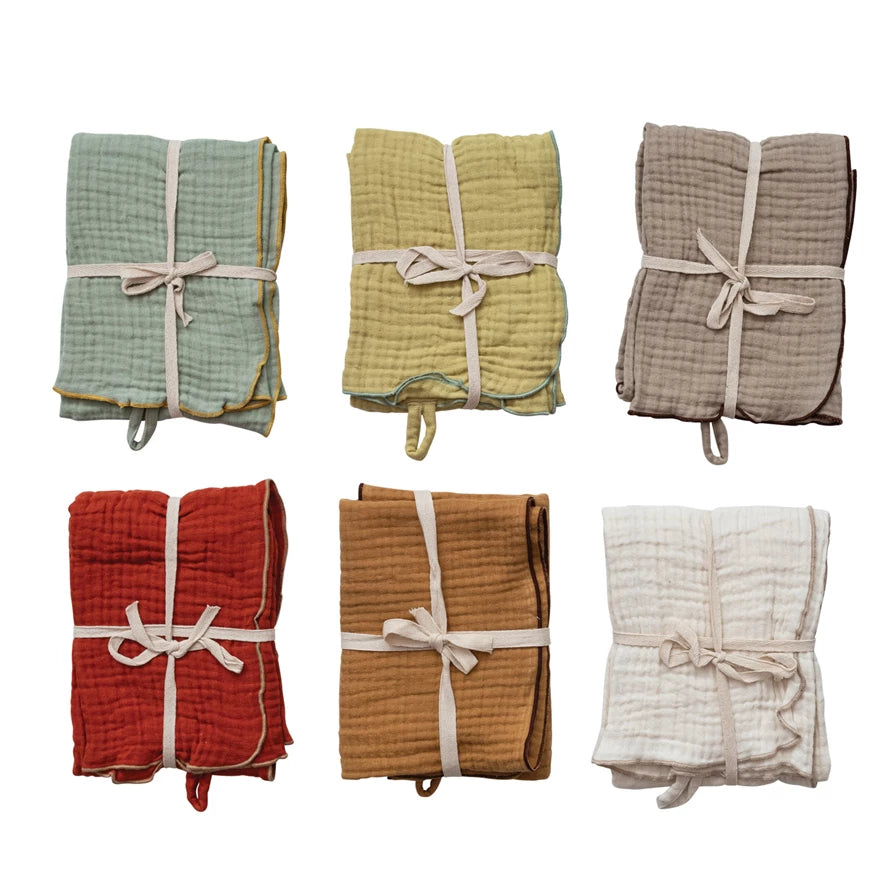 Creative Co-Op Woven Cotton Tea Towels with Stripes