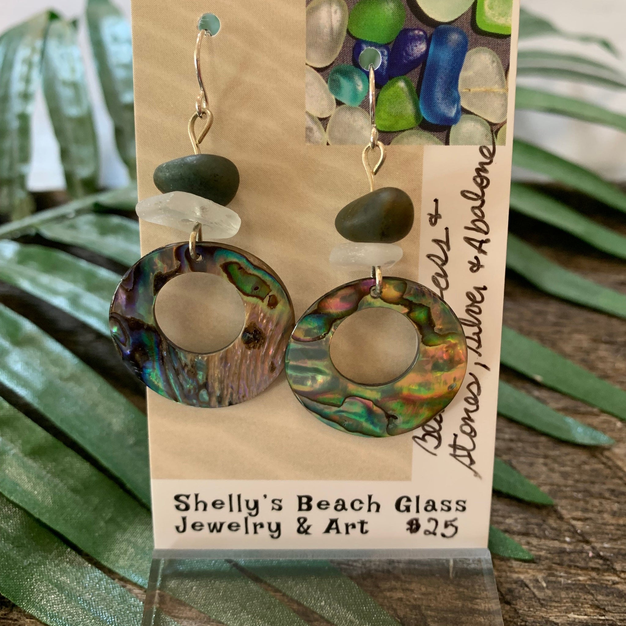 Abalone Hoop Earrings