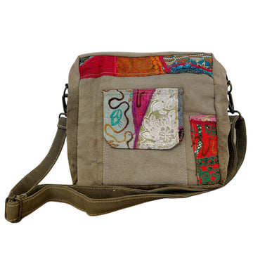 Vintage Patch Recycled Military Tent with Vintage Crossbody