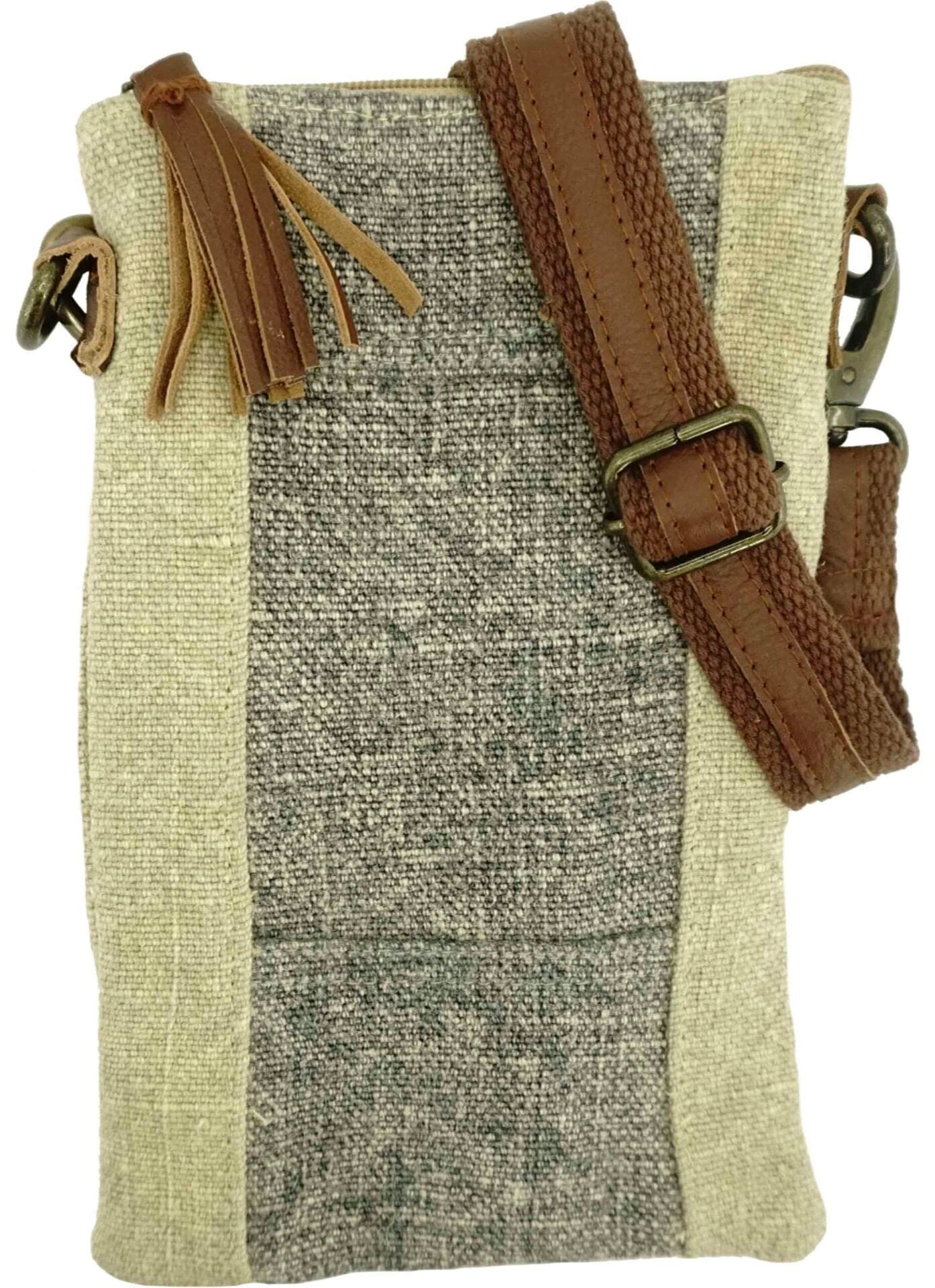 Two Tone Ash Light Grey/Natural Crossbody